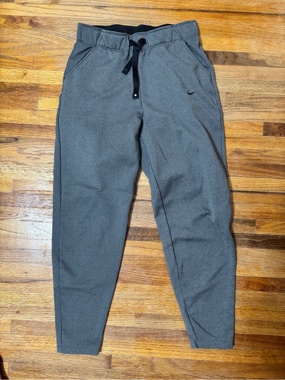 Nike Women's Gray Track Joggers with Black Drawstring